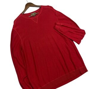 Eddie Bauer Mens XXL Red‎ Pima Cotton V-Neck Long Sleeve Sweater Casual